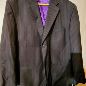 Mens dress jacket this jacket is  black  or a dark dark blue with a grey stipe
